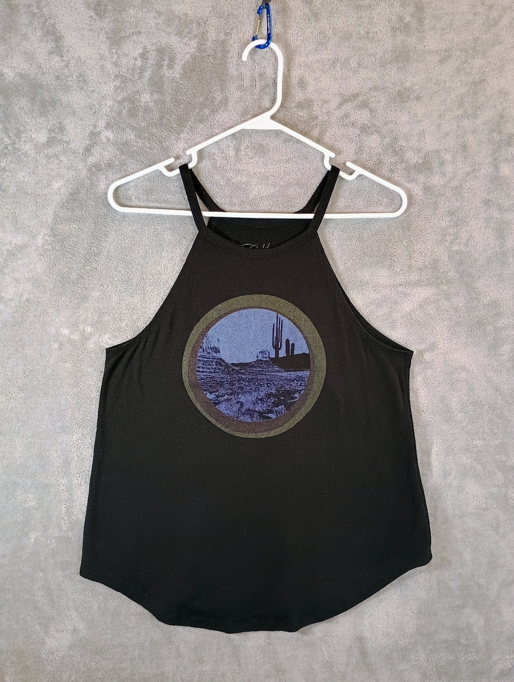 Cold Crush Black Tank with Purple Desert Graphic Medium